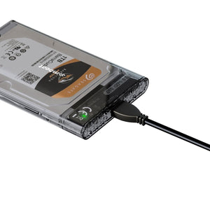 A1 See-Through Tool-Free USB 3.0 2.5" SATA HDD Enclosure | Black | High-Speed Storage Solution