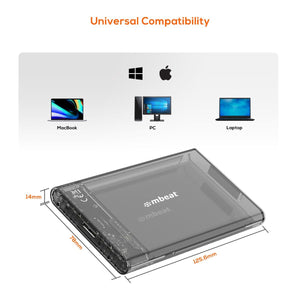 A1 See-Through Tool-Free USB 3.0 2.5" SATA HDD Enclosure | Black | High-Speed Storage Solution