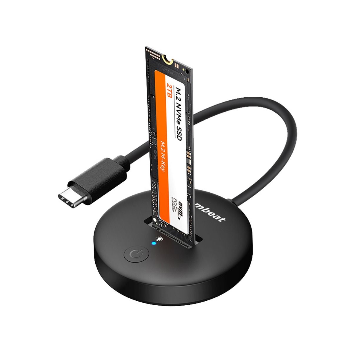 H1 USB 3.2 Gen2 10Gbps M.2 NVMe & SATA SSD Mini Dock | Black | Compact Storage Solution