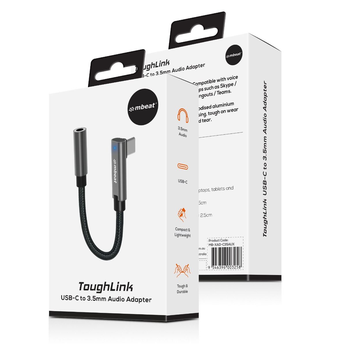 Elite USB-C to 3.5mm Audio Adapter | Space Grey | Compact & Durable