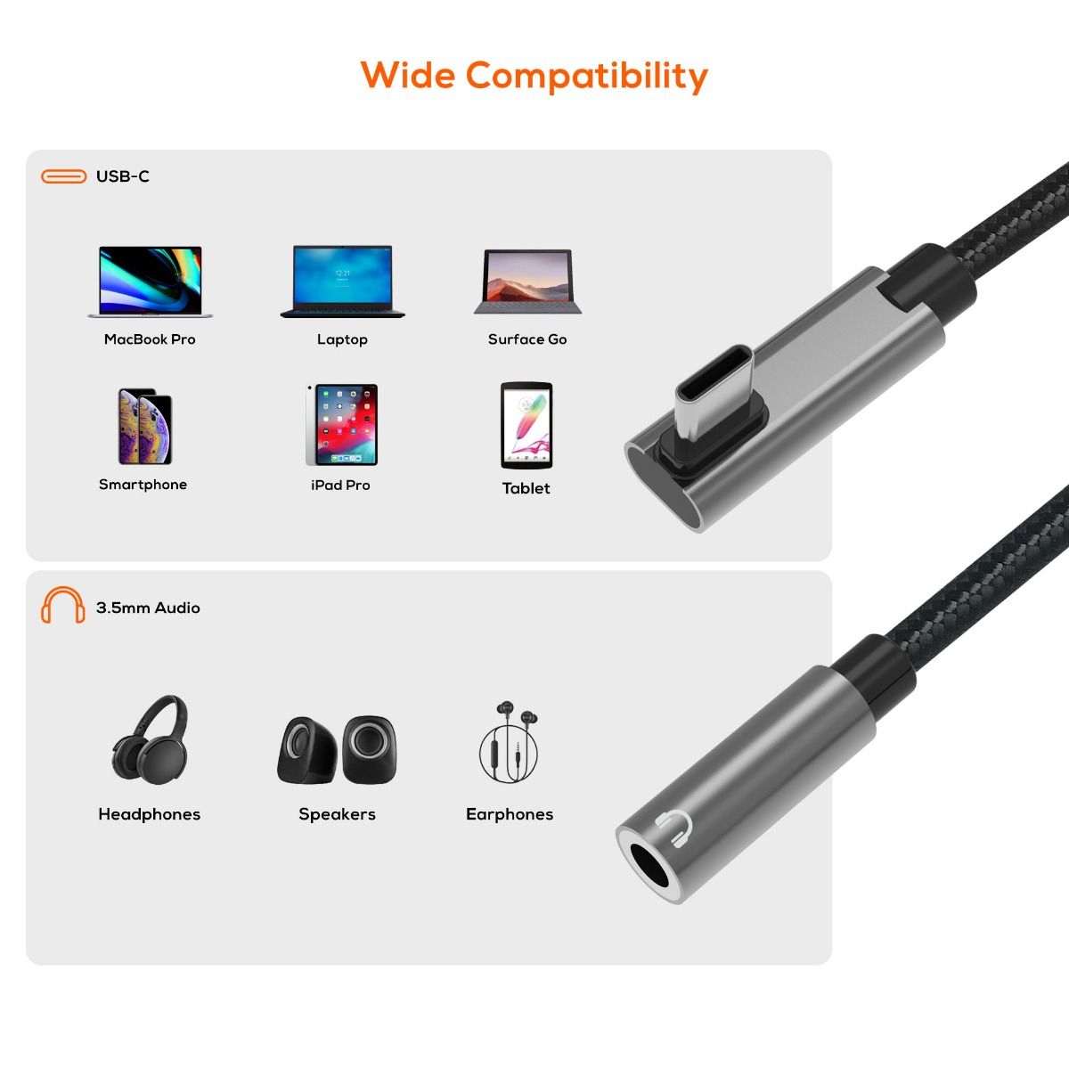 Elite USB-C to 3.5mm Audio Adapter | Space Grey | Compact & Durable