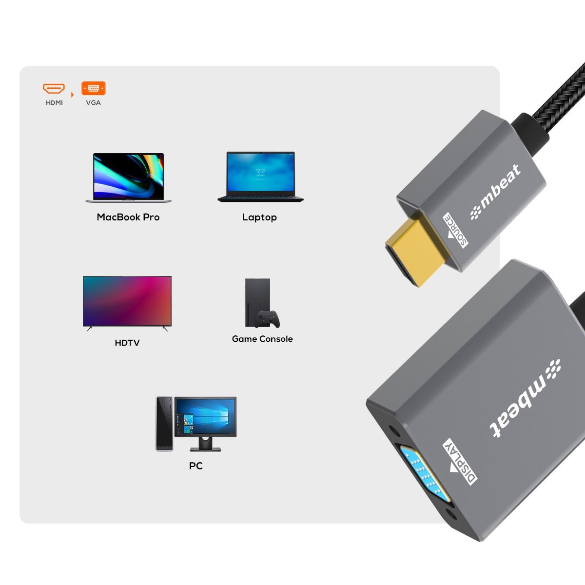 Tough Link | HDMI to VGA Adapter