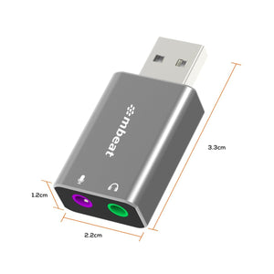 Elite USB to 3.5mm Audio & Microphone Adapter | Space Grey | High-Quality Sound