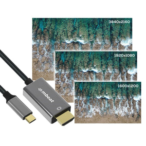 Tough Link USB-C to HDMI Cable | 1.8M | 4K | Space Grey