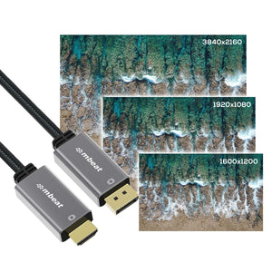 Tough Link DisplayPort to HDMI Cable | 1.8M | 4K @60Hz | Space Grey