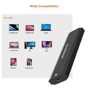 mbeat Elite USB-C to M.2 SSD Enclosure (M-Key, B+M Key) | Matte Black