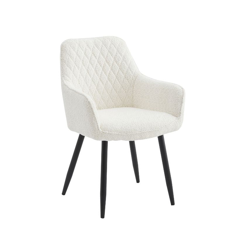 Neo Cindy | Fabric Dining Chairs | Ivory | 2PC Set | Contemporary Upholstered Seating