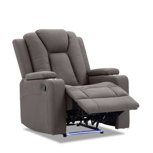 Theatre Electric Recliner Sofa | Buckskin Fabric | Single Seat | Chocolate Color