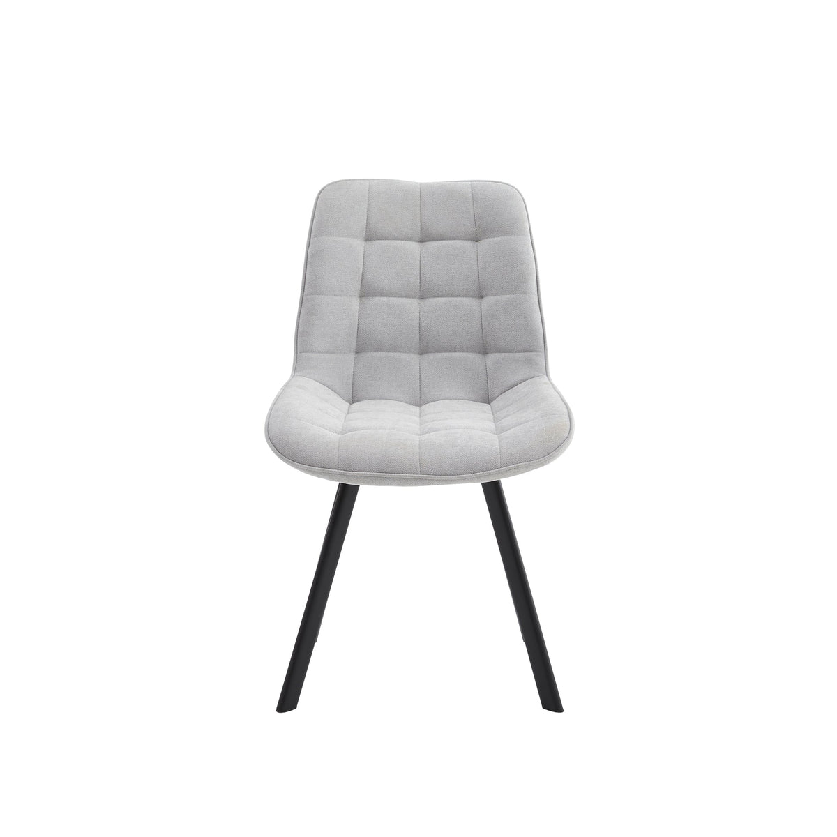 4PCS Neo Softy Fabric Dining Chairs | Light Grey | Modern Upholstered Kitchen Seating Set