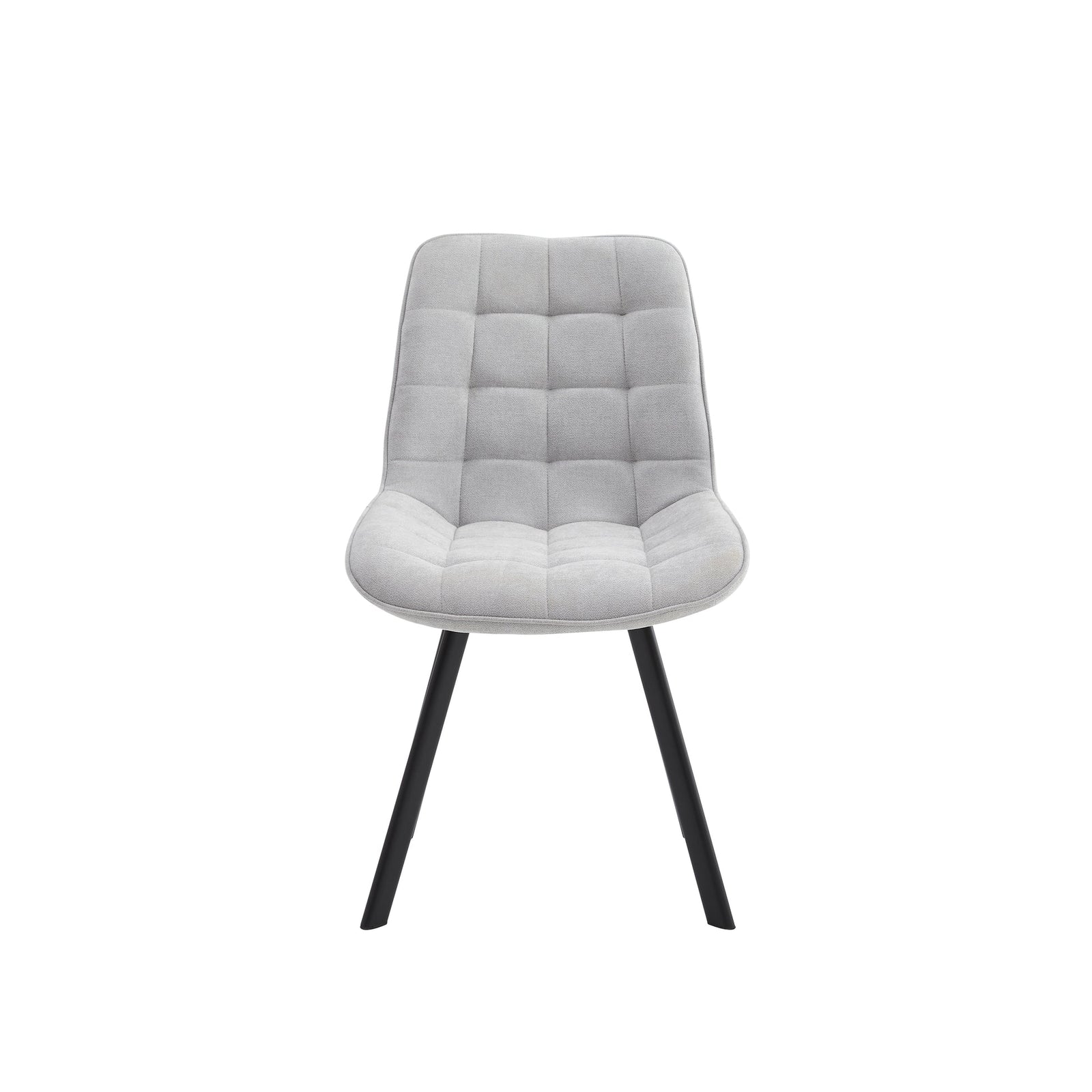 4PCS Neo Softy Fabric Dining Chairs | Light Grey | Modern Upholstered Kitchen Seating Set