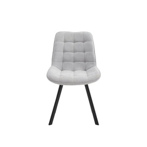 4PCS Neo Softy Fabric Dining Chairs | Light Grey | Modern Upholstered Kitchen Seating Set