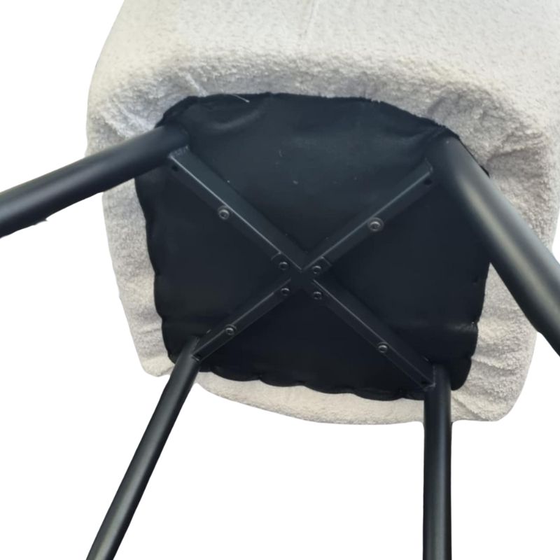 4PCS Neo Softy Fabric Dining Chairs | Light Grey | Modern Upholstered Kitchen Seating Set