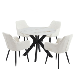 Tracey Round Marble Stone Dining Table | Contemporary Design | Elegant Home Furniture