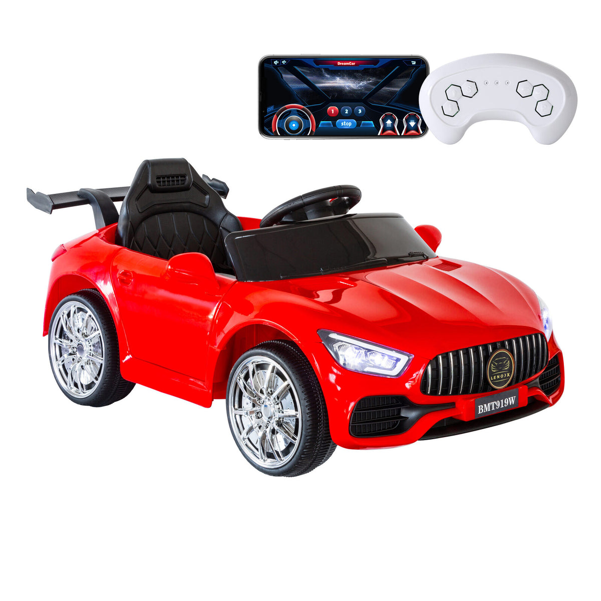 Mercedes-Inspired Design Ride-on Electric Car (Red) | Parental Remote Control