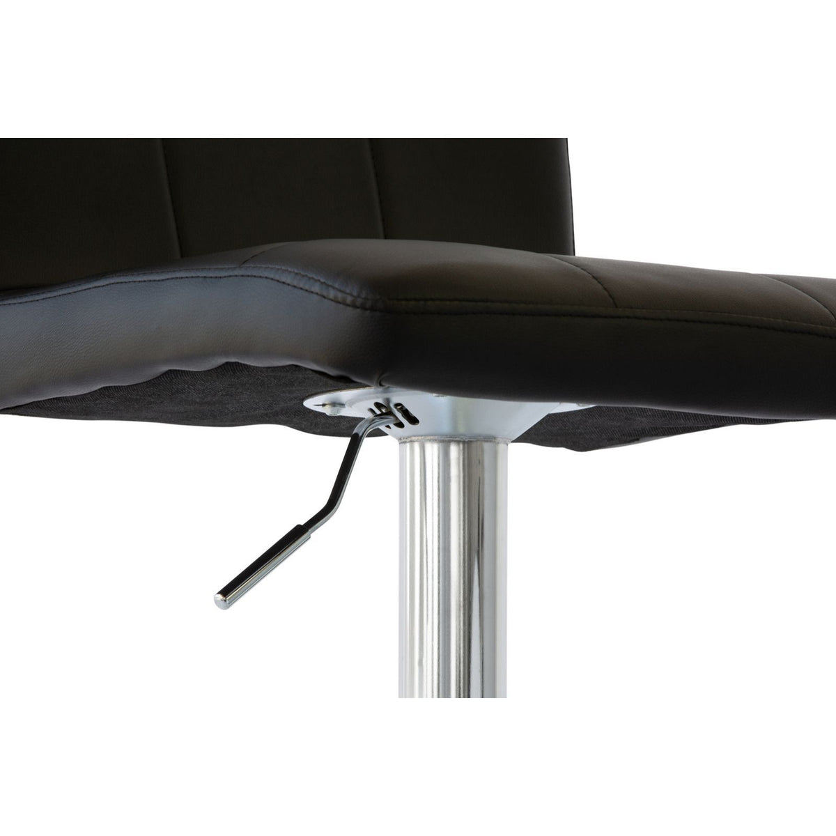 2 Diamond Style Padded Leather Barstools | Black | Adjustable Height