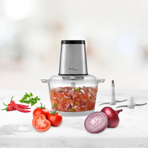 Large Powerful Food Chopper | Stainless Steel | 2kg Capacity | 300W