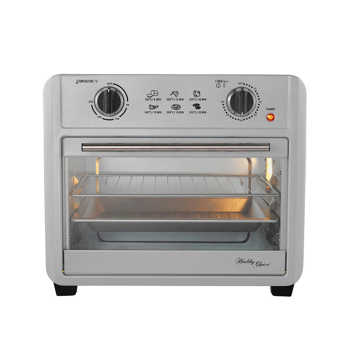 23L Air Fryer Oven | 3 Cooking Accessories | Silver