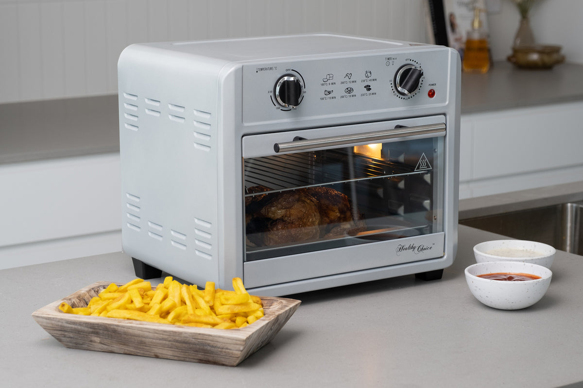 23L Air Fryer Oven | 3 Cooking Accessories | Silver
