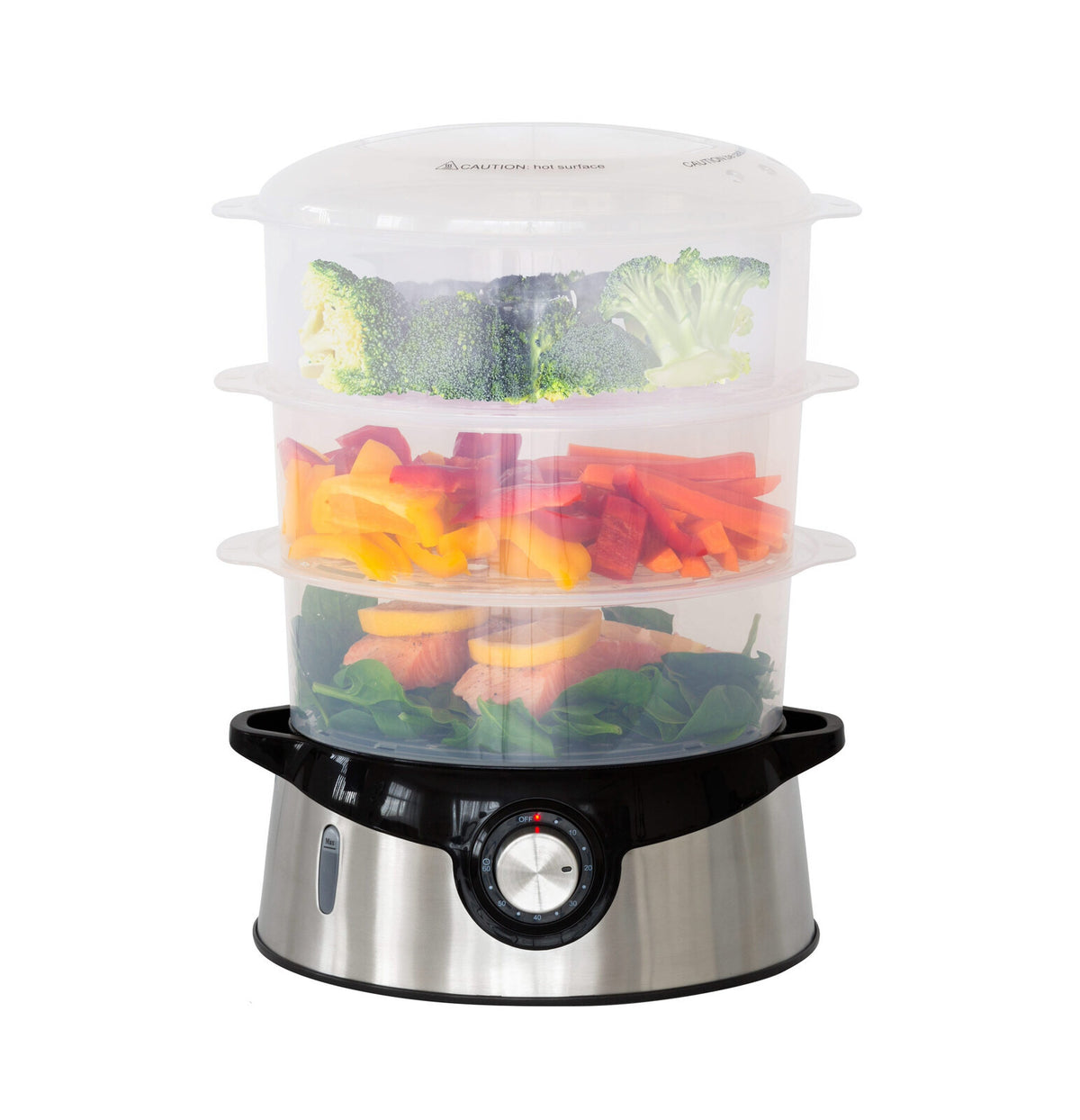 3-Tier Food Steamer with Stainless Steel Base | Multi-Function Cooking