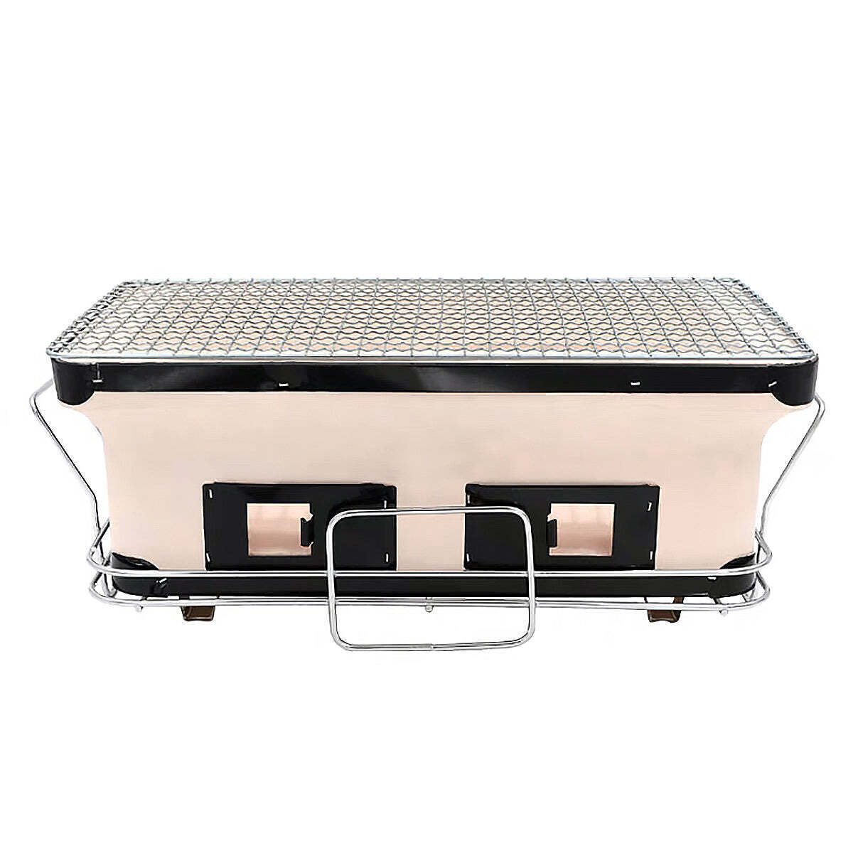 Portable Hibachi Tabletop Grill | Dual Charcoal BBQ Chambers