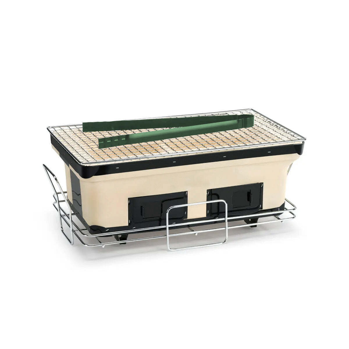 Portable Hibachi Tabletop Grill | Dual Charcoal BBQ Chambers