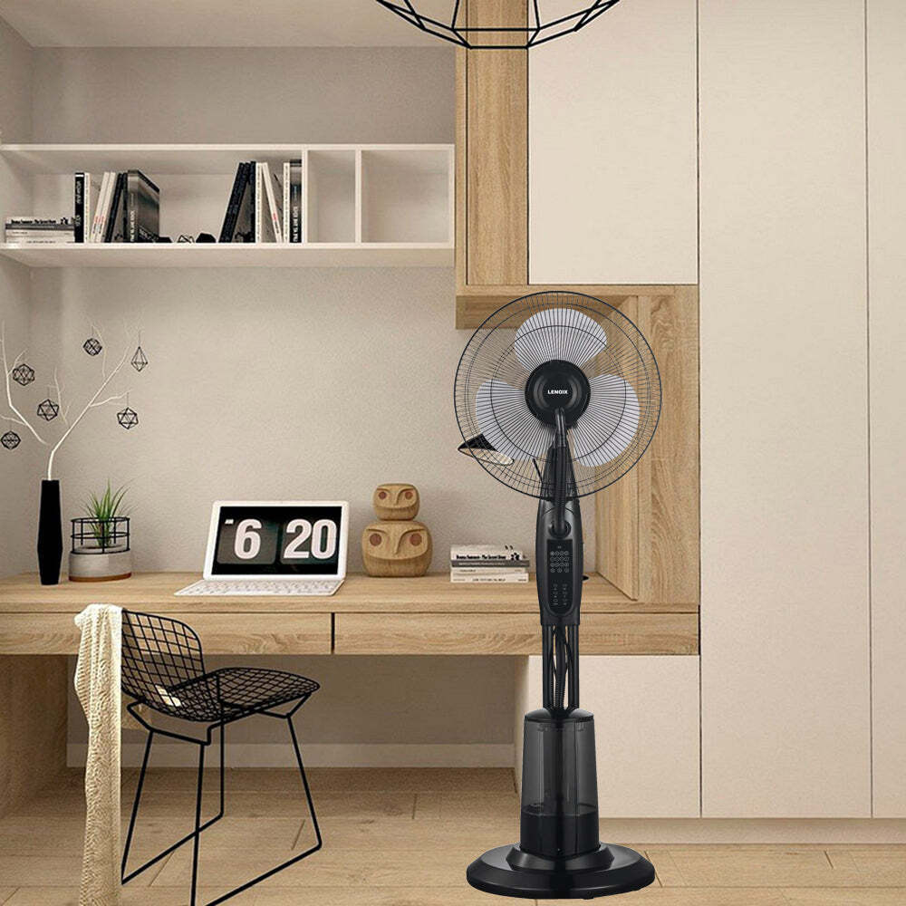 Freestanding Air Cooling Fan | With Misting Water Spray | 40cm Width, 1.2m Height + Remote Control
