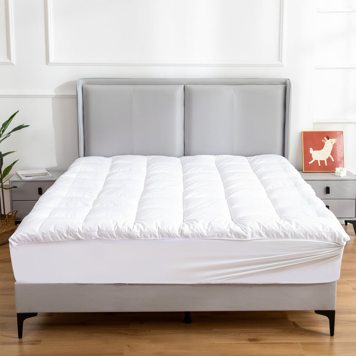 Hypoallergenic | Antibacterial | 100% Microfiber Filling | Mattress Topper | QUEEN