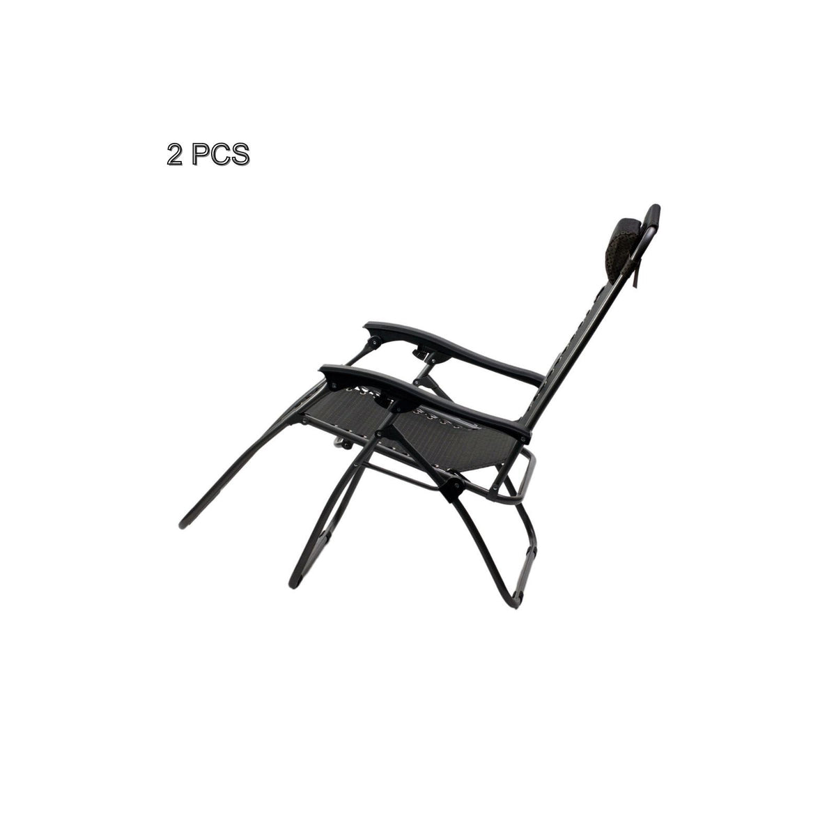 2 Pcs Zero Gravity Folding Reclining Chairs | Black | Adjustable Seating