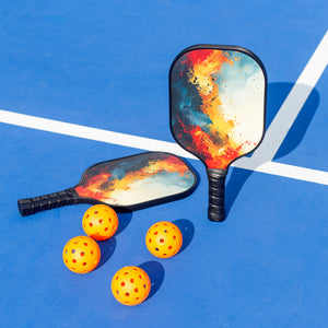 Pickleball Set with 4 Fiberglass Paddles, 6 Balls, Net & Carry Bag