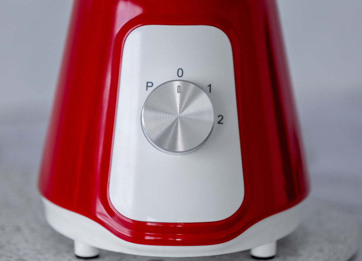 500W Glass Blender with Two Adjustable Speeds | 1.5L | Red | Durable & Efficient