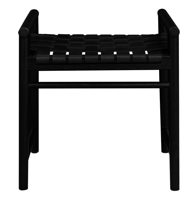 Elliot Single Seater Bench with Genuine Leather | Black