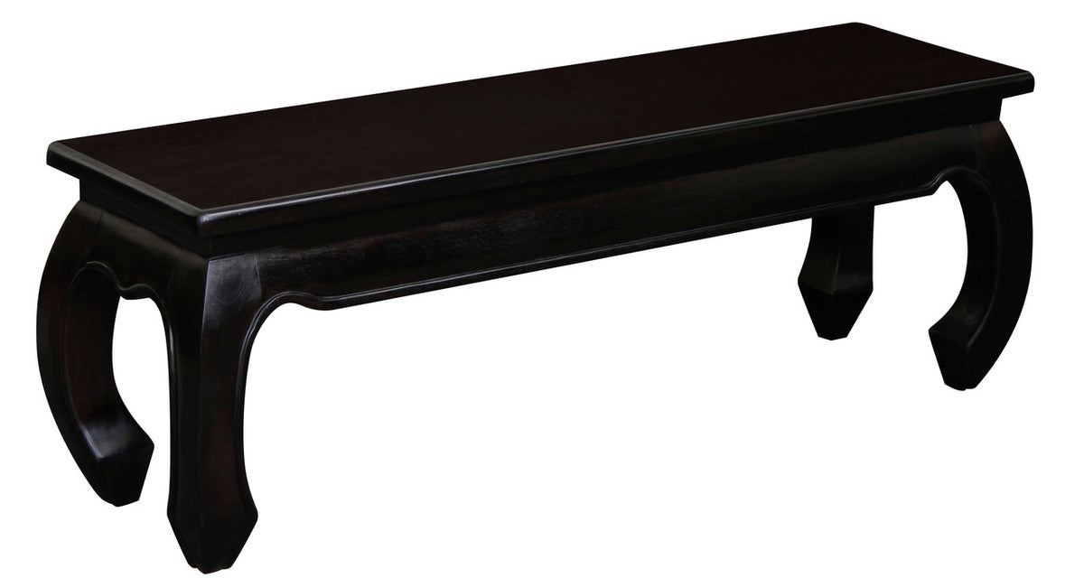 Dynasty Solid Mahogany Timber Opium Leg Bench | 128 x 35 | Chocolate