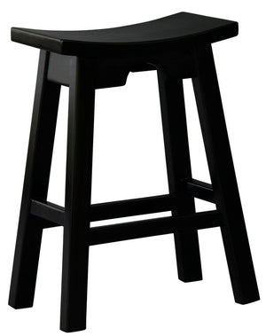 Ryo Solid Mahogany Kitchen Counter Stool | Black