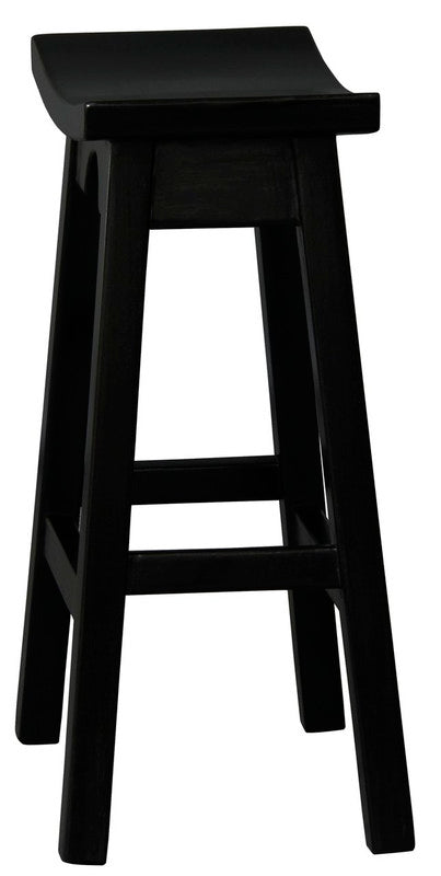 Ryo Solid Mahogany Kitchen Counter Stool | Black