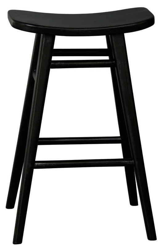 Aria Oval Solid Timber Counter Stool | Black
