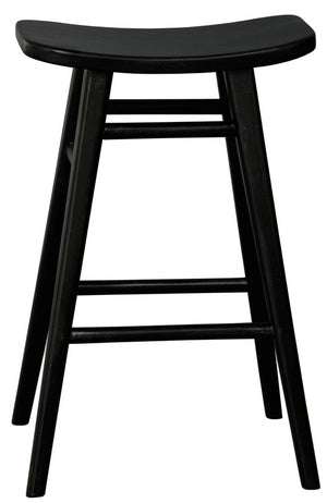 Aria Oval Solid Timber Counter Stool | Black