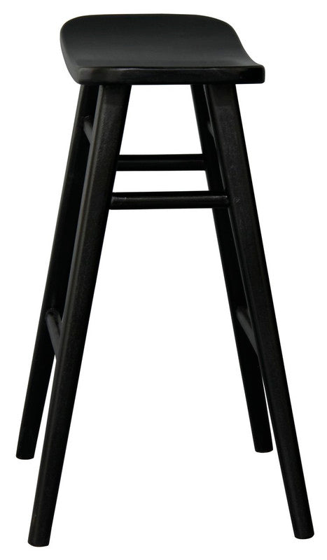 Aria Oval Solid Timber Counter Stool | Black