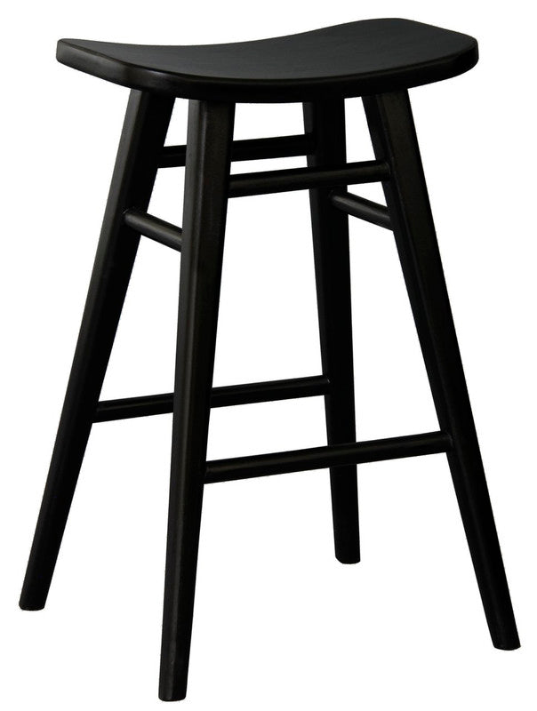 Aria Oval Solid Timber Counter Stool | Black