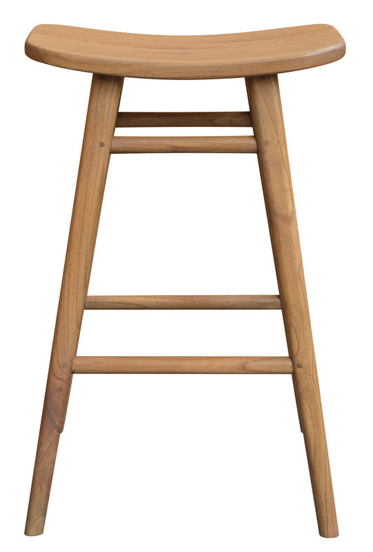 Aria Oval Solid Mindi Kitchen Counter Stool | Natural