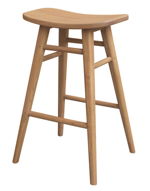Aria Oval Solid Mindi Kitchen Counter Stool | Natural