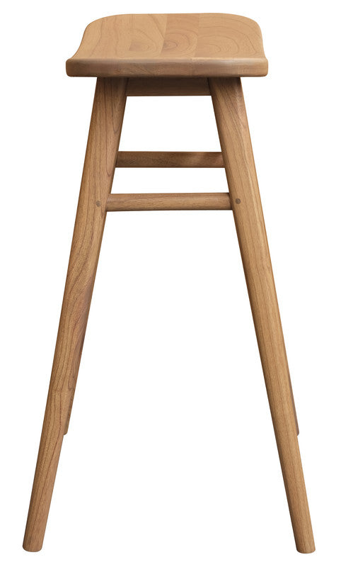 Aria Oval Solid Mindi Kitchen Counter Stool | Natural