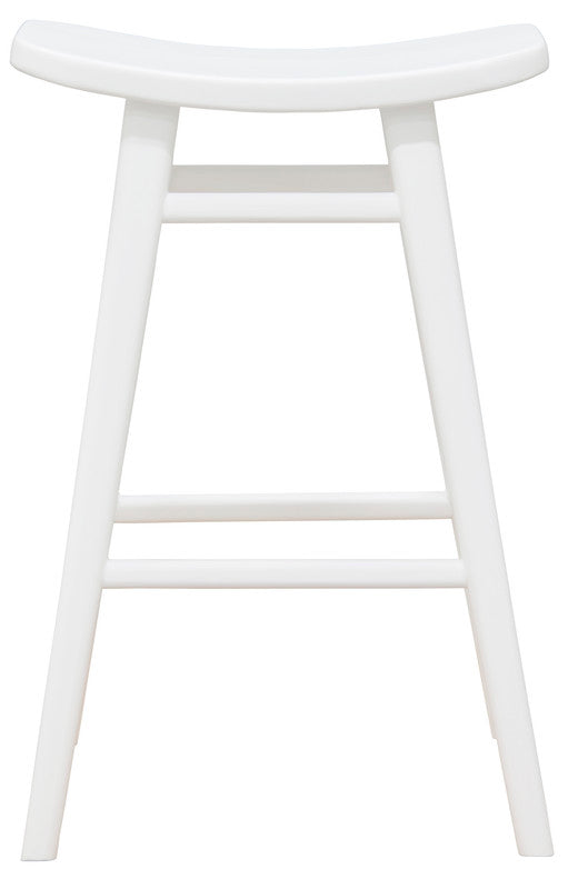 Aria Oval Solid Timber Counter Stool | White