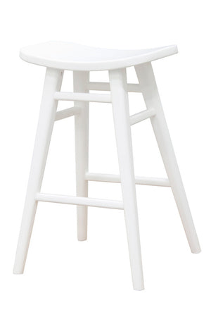 Aria Oval Solid Timber Counter Stool | White