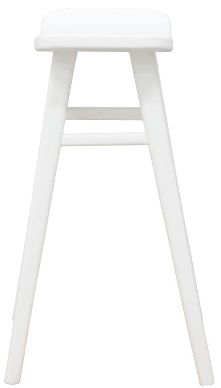 Aria Oval Solid Timber Counter Stool | White