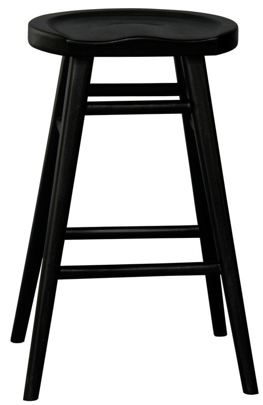 Scandinavian Timber Kitchen Counter Stool | Black