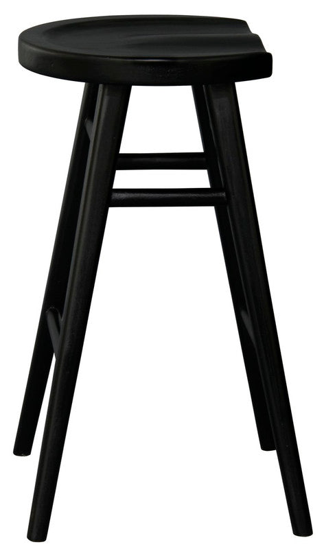 Scandinavian Timber Kitchen Counter Stool | Black