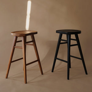 Scandinavian Timber Kitchen Counter Stool | Black