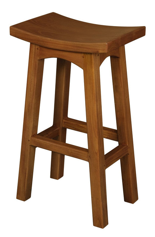 Tokyo Solid Mahogany Timber Barstool | Light Pecan