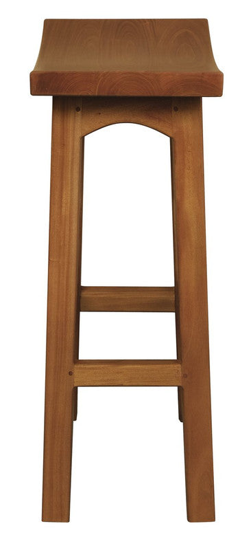 Tokyo Solid Mahogany Timber Barstool | Light Pecan