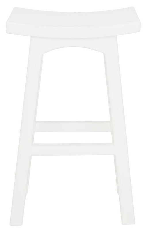 Tokyo Solid Mahogany Timber Barstool | White